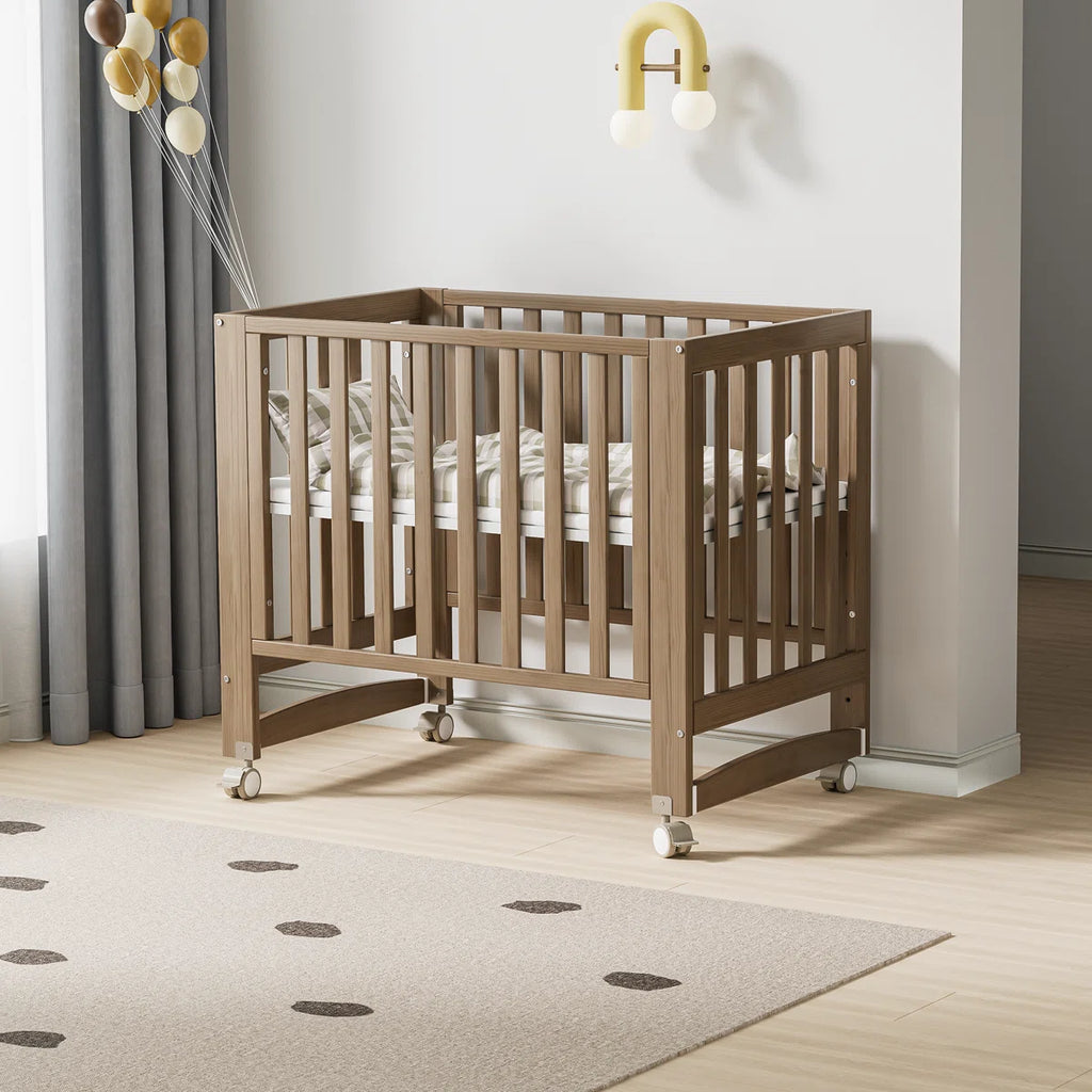 6-in-1 Greenguard Gold Certified Convertible Cradle to Mini Crib, Brown